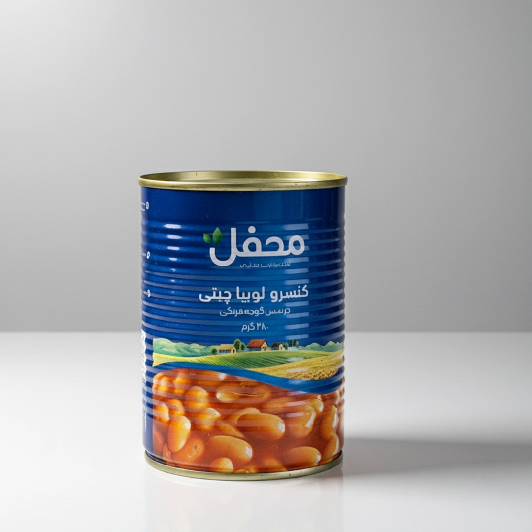 خرید کنسرو خوراک لوبيا چيتي محفل